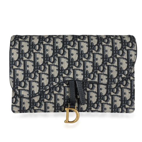 saddle pouch with chain blue dior oblique jacquard|dior saddle pocket.